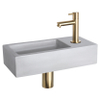 Differnz Ravo kit lave-mains - 38.5x18.5x9cm - Rectangulaire - 1 trou de robinet - Robinet droit en or mat - béton gris clair SW705282