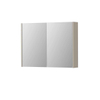 INK SPK1 armoire de toilette – 80 x 60 x 14 cm – 2 portes, portes-miroir double face – Gris cachemire mat SW798105