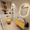 MONDIAZ TURE-DLUX Meuble toilette - 80cm - Ocher - EDEN - vasque Ostra - position droite - 1 trou de robinet SW1104996