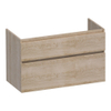 BRAUER Delight meuble sous-lavabo - 100x46x60cm - 2 tiroirs softclose - sans poignées - 1 découpe pour siphon - Sunlit SW1199245