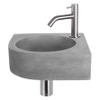Differnz Cleo pack lave-mains d'angle – 31,5 x 31,5 x 10 cm – béton gris – robinet courbé chromé mat SW373177