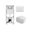 Villeroy & Boch Subway 2.0 Pack WC - réservoir encastré Geberit - à fond creux - WC suspendu - flush direct - plaque de déclenchement - boutons ronds - blanc SW791653