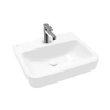 Villeroy & Boch O.novo wastafel - 55x46cm - met kraangat - zonder overloop CeramicPlus - geslepen - White Alpine (glans wit) SW448370