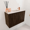Mondiaz JOYA-DLUX 60cm toiletmeubel - kleur Walnut - Wastafel FAYE positie Midden 1 kraangat kleur Meli. SW1424393