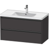 Duravit Ketho.2 Wastafelonderbouwkast - met 2 laden - 98.4x45.5x54.9cm - met grepen antraciet - grafiet supermat SW772048
