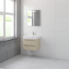 Bruynzeel Bando badmeubelset 60x45cm 1 kraangat 1 wasbak 2 lades met spiegel met softclose Composiet natuur eiken SW383444 Bruynzeel Bando badmeubelset 60x45cm 1 kraangat 1 wasbak 2 lades met spiegel met softclose Composiet natuur eiken SW383444