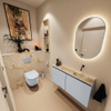 MONDIAZ TURE-DLUX Meuble toilette - 100cm - Clay - EDEN - vasque Frappe - position droite - sans trou de robinet SW1102698