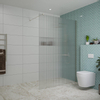 Fortifura Galeria inloopdouche - 140x200cm - ribbelglas - wandarm - PVD - geborsteld RVS SW877037