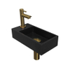 INK Versus Fonteinset - 36x18x9cm - wasbak rechts - 1 kraangat - Quartz zwart/mat goud SW439653