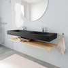 MONDIAZ ALAN 150cm badmeubel planchet washed oak Vrijhangende wastafel cloud dubbel 2 kraangaten kleur urban SW408898 MONDIAZ ALAN 150cm badmeubel planchet washed oak Vrijhangende wastafel cloud dubbel 2 kraangaten kleur urban SW408898