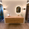 Mondiaz CIRO-DLUX Ensemble de meubles de salle de bains - 170x45x50cm - vasque Solid Surface Saba - 1 bassin à droite - sans trous de robinet - 4 tiroirs - Chêne SW1531217
