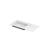 INK Post wastafel - 100x45x1cm - 1 wasbak links - 0 kraangaten - keramiek Calacatta mat SW693234