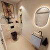 MONDIAZ TURE-DLUX Meuble toilette - 40cm - Plata - EDEN - vasque Frappe - position gauche - 1 trou de robinet SW1102902