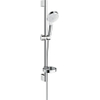 Hansgrohe Crometta Glijstangset - met Crometta Vario - handdouche - met 2 straalsoort - met Casetta zeepschaal 65c - wit chroom SW73216