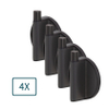 Tiger Tune patères pour serviettes - 4 pièces - 5.4x6.5x2.5cm - métal - noir brossé SW1182549