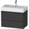 Duravit Ketho.2 Wastafelonderbouwkast - met 2 laden - 78.4x46x54.9cm - met grepen antraciet - grafiet supermat SW772983