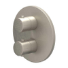 IVY Bond Partie apparente - pour mitigeur thermostatique encastré - inverseur d'arrêt 3 voies - rosace ronde - Nickel brossé PVD SW1030904