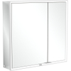 Villeroy & Boch My View Now My view spiegelkast - 80x75cm - 2 deuren - 3 contactdoos LED - zilver SW641561