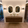 Mondiaz CIRO-DLUX Badkamermeubelset - 160x45x50cm - Solid surface wastafel Oza - 2 wasbak Dubbel - zonder kraangaten - 4 lades - Dusk SW1533298