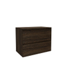 Saniclass Holz Pure Badkamermeubelset - 80x45x60cm - topblad - zonder kraangaten - 2 lades - Eiken Charcoal SW1437507
