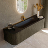 Mondiaz KURVE Ensemble de meuble de salle de bains - 160x46x40cm - 1 tiroir - 2 portes - lavabo solid surface - centre - 1 trou de robinet - Shadow SW1414264