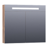 Saniclass Double Face spiegelkast 80x70x15cm verlichting geintegreerd met 2 links- en rechtsdraaiende spiegeldeuren MFC Almond SW499514 Saniclass Double Face spiegelkast 80x70x15cm verlichting geintegreerd met 2 links- en rechtsdraaiende spiegeldeuren MFC Almond SW499514