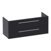 Saniclass Exclusive Line Meuble sous lavabo 119x45.5x50cm suspendu avec 2 tiroirs frein de chute et 2 trous pour siphon MFC Black Wood SW8522 Saniclass Exclusive Line Meuble sous lavabo 119x45.5x50cm suspendu avec 2 tiroirs frein de chute et 2 trous pour siphon MFC Black Wood SW8522
