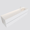 MONDIAZ VICA Ensemble de meuble salle de bain - 200cm - 4 tiroirs - lavabo Cloud à droite - 1 trou de robinet - solid surface talc SW410393