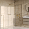 BRAUER Orion Paroi de douche à l'italienne - 90x200cm - verre transparent - revêtement en verre - PVD - Or brossé SW1476005