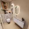 MONDIAZ TURE-DLUX Meuble toilette - 100cm - Cale - EDEN - vasque Glace - position gauche - sans trou de robinet SW1103218