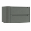 H&R Badmeubelen Juice Meuble sous vasque - 80x45x50cm - angle gauche arrondi - 2 tiroirs - poignée intégrée - Petrol mat SW1489115