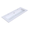 Arcqua Mira Lavabo encastré - 121x46x1.5cm - vasque simple - 2 trous de robinet - marbre de synthèse - blanc brillant SW1581364