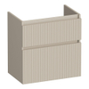 BRAUER Delight Wavy meuble sous-lavabo peu profond 60 2 tiroirs softclose - sans poignées - 1 découpe siphon - beige mat SW1199624