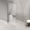 Fortifura Galeria handdoekrek voor inloopdouche - klemmen - 140cm - inkortbaar - geborsteld gunmetal (antraciet) SW1212778