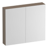 BRAUER Impress Deluxe spiegelkast - 80x70x15cm - interne en externe verlichting - 2 dubbelzijdige spiegeldeuren - mat mokka SW1199022