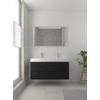 Bruynzeel Box badmeubelset 120x45cm 2 kraangaten 1 wasbak 2 lades met spiegel met softclose composite zwart eiken SW383967 Bruynzeel Box badmeubelset 120x45cm 2 kraangaten 1 wasbak 2 lades met spiegel met softclose composite zwart eiken SW383967