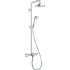 Hansgrohe Croma select s 180 2jet showerpipe pour baignoire chrome blanc GA42902