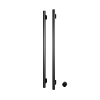 Hotbath &MORE Handdoekradiator - 38x115cm - rond - 2 stangen - verticaal - met schakelaar - PVD - geborsteld gunmetal (antraciet) SW1245459