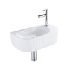 QeramiQ Blend pack lave-mains – demi-rond – 40 x 21,5 x 12 cm – céramique blanc brillant – robinet chromé SW1232875