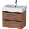 Duravit Ketho.2 Wastafelonderbouwkast - met 2 laden - 68.4x46x54.9cm - met grepen antraciet - noten mat SW773158