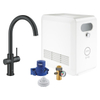 Grohe Blue Professional Mitigeur de cuisine - bec en C - monotrou - fonction de filtration - eau plate, légèrement pétillante ou gazeuse - noir velours SW1234889
