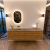Mondiaz CIRO-DLUX Badkamermeubelset - 190x45x50cm - Solid surface wastafel Sombra - 1 wasbak Links - zonder kraangaten - 4 lades - Oak SW1531280