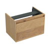 Forzalaqua Reno 2.0 meuble sous-lavabo 59,5x39,5x40cm avec 1 tiroir sans poignée à fermeture douce Chêne massif Smoke SW492416