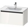 Duravit Ketho.2 Wastafelonderbouwkast - met 1 lade - 78.4x45.5x44cm - met greep antraciet - hoogglans wit SW772935