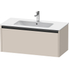 Duravit Ketho.2 Wastafelonderbouwkast - met 1 lade - 101x48x44cm - met greep antraciet - taupe mat SW772305