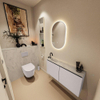 MONDIAZ TURE-DLUX meuble WC 100 cm Cale. EDEN lavabo Opalo position gauche. Avec 1 trou de robinet. SW1104225