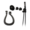 Brauer Black Edition Badkraan inbouw - douchegarnituur - 3 gladde knoppen - handdouche staaf 1 stand - Electroplating - mat zwart SW385410