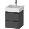 Duravit Ketho.2 Wastafelonderbouwkast - met 2 laden - 48.4x46x54.9cm - met grepen antraciet - grafiet mat SW771804
