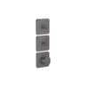 Hansgrohe Axor Citterio C afbouwdeel v. inbouw douchekraan thermostatisch v. 3 functies en cubic cutbrushed black chrome SW1152040