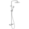 Duravit Shower Systems Système de douche - thermostatique - HOH=15cm - douche de tête Ø25.2cm - douchette ronde - économique en eau - finition chrome brillant SW962484